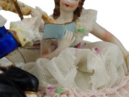 IRISH DRESDEN LACE PORCELAIN FIGURINES AND MASK