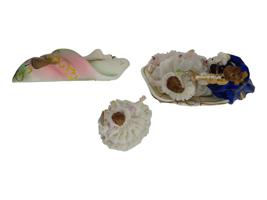 IRISH DRESDEN LACE PORCELAIN FIGURINES AND MASK