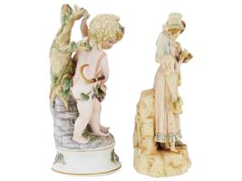 VINTAGE EUROPEAN HAND PAINTED PORCELAIN FIGURINES