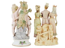 VINTAGE EUROPEAN HAND PAINTED PORCELAIN FIGURINES