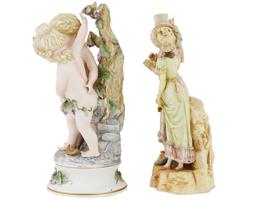 VINTAGE EUROPEAN HAND PAINTED PORCELAIN FIGURINES