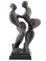 VINTAGE MODERNIST BRONZE SCULPTURE DANCING COUPLE