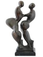 VINTAGE MODERNIST BRONZE SCULPTURE DANCING COUPLE