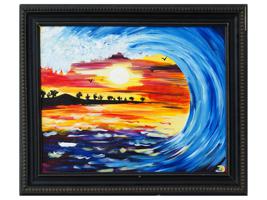 CONTEMPORARY SUNSET SEASCAPE OIL PAINTING SIGNED