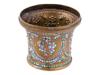 ANTIQUE PERSIAN BRASS TURQUOISE RUBY HOOKAH BOWL PIC-1