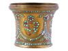 ANTIQUE PERSIAN BRASS TURQUOISE RUBY HOOKAH BOWL PIC-2