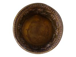 ANTIQUE PERSIAN BRASS TURQUOISE RUBY HOOKAH BOWL