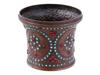 ANTIQUE PERSIAN BRASS TURQUOISE RUBY HOOKAH BOWL PIC-1