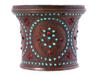 ANTIQUE PERSIAN BRASS TURQUOISE RUBY HOOKAH BOWL PIC-0