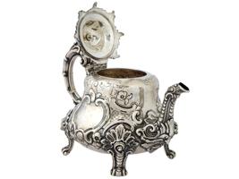 ANTIQUE 1865 ENGLISH STERLING SILVER TEAPOT SAVORY SONS