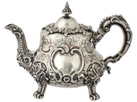 ANTIQUE 1865 ENGLISH STERLING SILVER TEAPOT SAVORY SONS