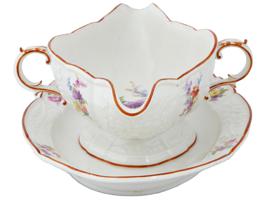 GERMAN PORCELAIN MEISSEN GRAVY BOWL AND SERVING PLATE