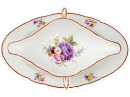 GERMAN PORCELAIN MEISSEN GRAVY BOWL AND SERVING PLATE