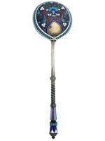 RUSSIAN SILVER AND CLOISONNE ENAMEL SERVING SPOON