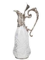 RUSSIAN 84 SILVER AND CUT CRYSTAL DECANTER