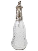RUSSIAN 84 SILVER AND CUT CRYSTAL DECANTER