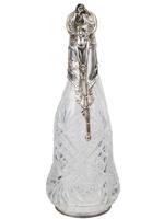 RUSSIAN 84 SILVER AND CUT CRYSTAL DECANTER