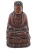 ANTIQUE JAPANESE WOODEN BUDDHA FIGURINE W STAND PIC-0