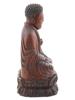 ANTIQUE JAPANESE WOODEN BUDDHA FIGURINE W STAND PIC-2