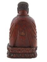 ANTIQUE JAPANESE WOODEN BUDDHA FIGURINE W STAND