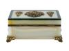 RUSSIAN ONYX AND MALACHITE BOX W GARNET STONES PIC-2