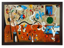 HARLEQUINS CARNIVAL OIL PAINTING AFTER JOAN MIRO