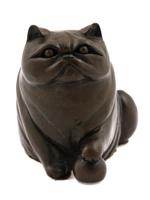 AMERICAN BRONZE FAT CAT FIGURINE BY DEBI POLLOCK