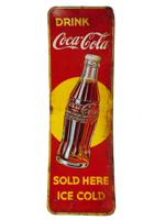 VINTAGE AMERICAN COCA COLA BOTTLE METAL SIGN