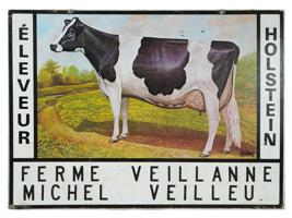 GERMAN DOUBLE SIDED COW FARM HOLSTEIN SIGN