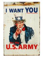 WWI ANTIQUE AMERICAN UNCLE SAM METAL SIGN