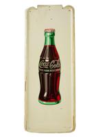 VINTAGE COCA COLA BOTTLE ADVERTISING TIN SIGN