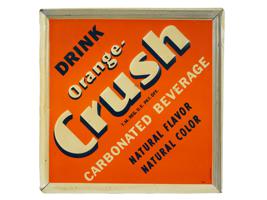 VINTAGE AMERICAN ORANGE CRUSH SODA ADVERTISING SIGN