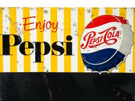 VINTAGE PEPSI COLA ADVERTISING TIN SIGN