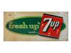 VINTAGE AMERICAN 7UP EMBOSSED ADVERTISING TIN SIGN PIC-0