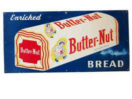 VINTAGE AMERICAN ENRICHED BUTTER NUT BREAD ADG SIGN