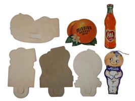 VINTAGE POLYCHROME CARDBOARD SODA AD SIGNS