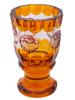 ANTIQUE BOHEMIAN MANNER AMBER CUT GLASS GOBLET PIC-1