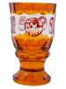 ANTIQUE BOHEMIAN MANNER AMBER CUT GLASS GOBLET PIC-3