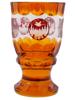ANTIQUE BOHEMIAN MANNER AMBER CUT GLASS GOBLET PIC-5