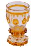 ANTIQUE BOHEMIAN MANNER AMBER CUT GLASS GOBLET PIC-1