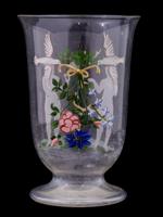 ANTIQUE BOHEMIAN MANNER ADAM EVE ENAMEL ART GOBLET