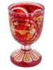 ANTIQUE BOHEMIAN MANNER RED CUT CLEAR GLASS GOBLET PIC-1