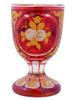 ANTIQUE BOHEMIAN MANNER RED CUT CLEAR GLASS GOBLET PIC-3