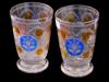 PAIR OF ANTIQUE BOHEMIAN MANNER CUT CLEAR GLASS CUPS PIC-1