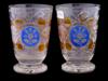 PAIR OF ANTIQUE BOHEMIAN MANNER CUT CLEAR GLASS CUPS PIC-0