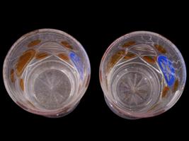 PAIR OF ANTIQUE BOHEMIAN MANNER CUT CLEAR GLASS CUPS