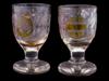 PAIR OF ANTIQUE BOHEMIAN MANNER CUT GLASS GOBLETS PIC-2