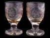 PAIR OF ANTIQUE BOHEMIAN MANNER CUT GLASS GOBLETS PIC-3