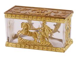 ANTIQUE FRENCH ROCK CRYSTAL AND GILT BRONZE BOX