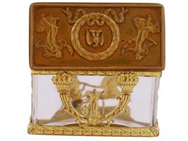 ANTIQUE FRENCH ROCK CRYSTAL AND GILT BRONZE BOX